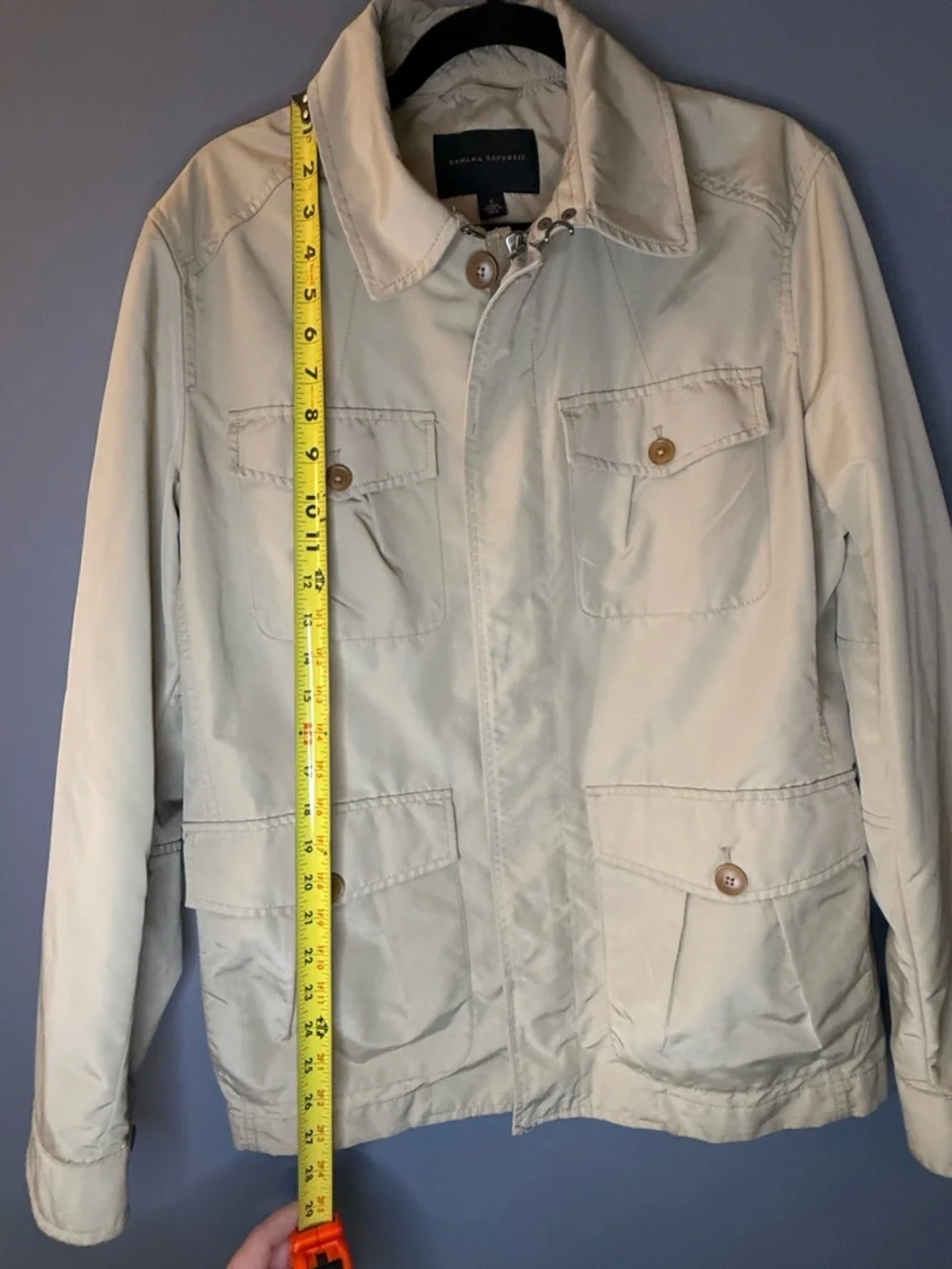 Banana Republic Men's Cream Military Field Jacket - Picture 3 of 6